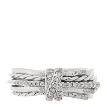 David Yurman Sterling Silver Diamond 7.5mm Angelika Ring 54 6.75 1 of 5