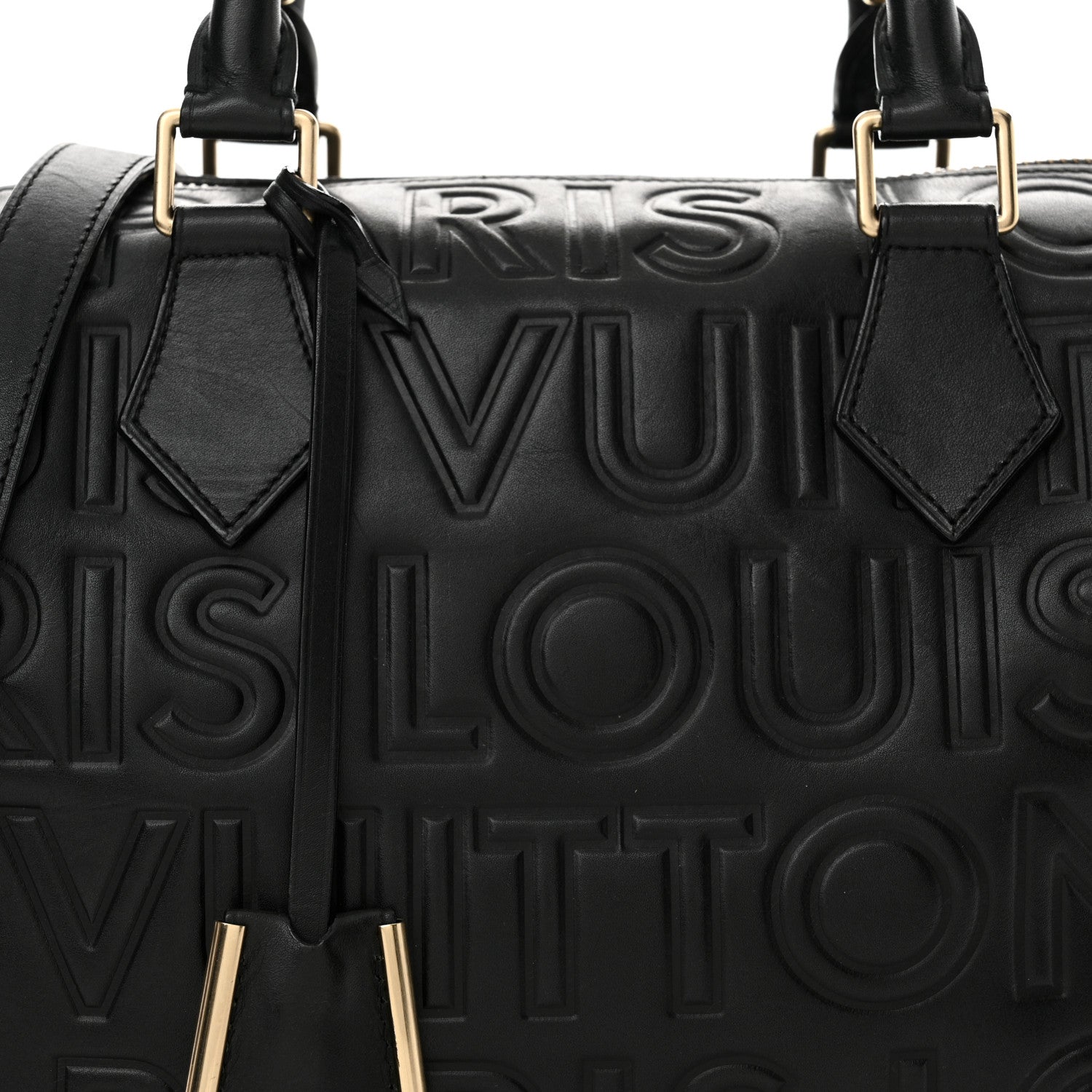 Louis Vuitton Calfskin Embossed Mini Cube Speedy Black 7 of 10