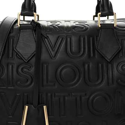 Louis Vuitton Calfskin Embossed Mini Cube Speedy Black 7 of 10
