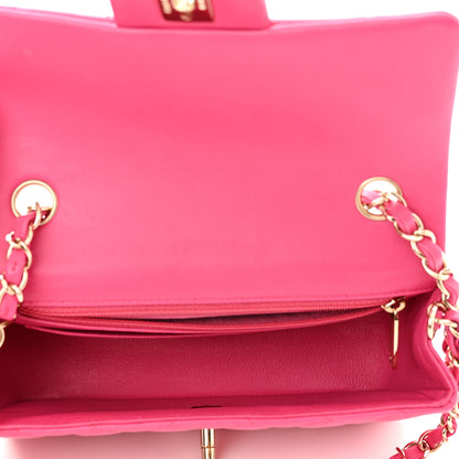 Chanel Lambskin Quilted Mini Rectangular Flap Fuchsia 5 of 11