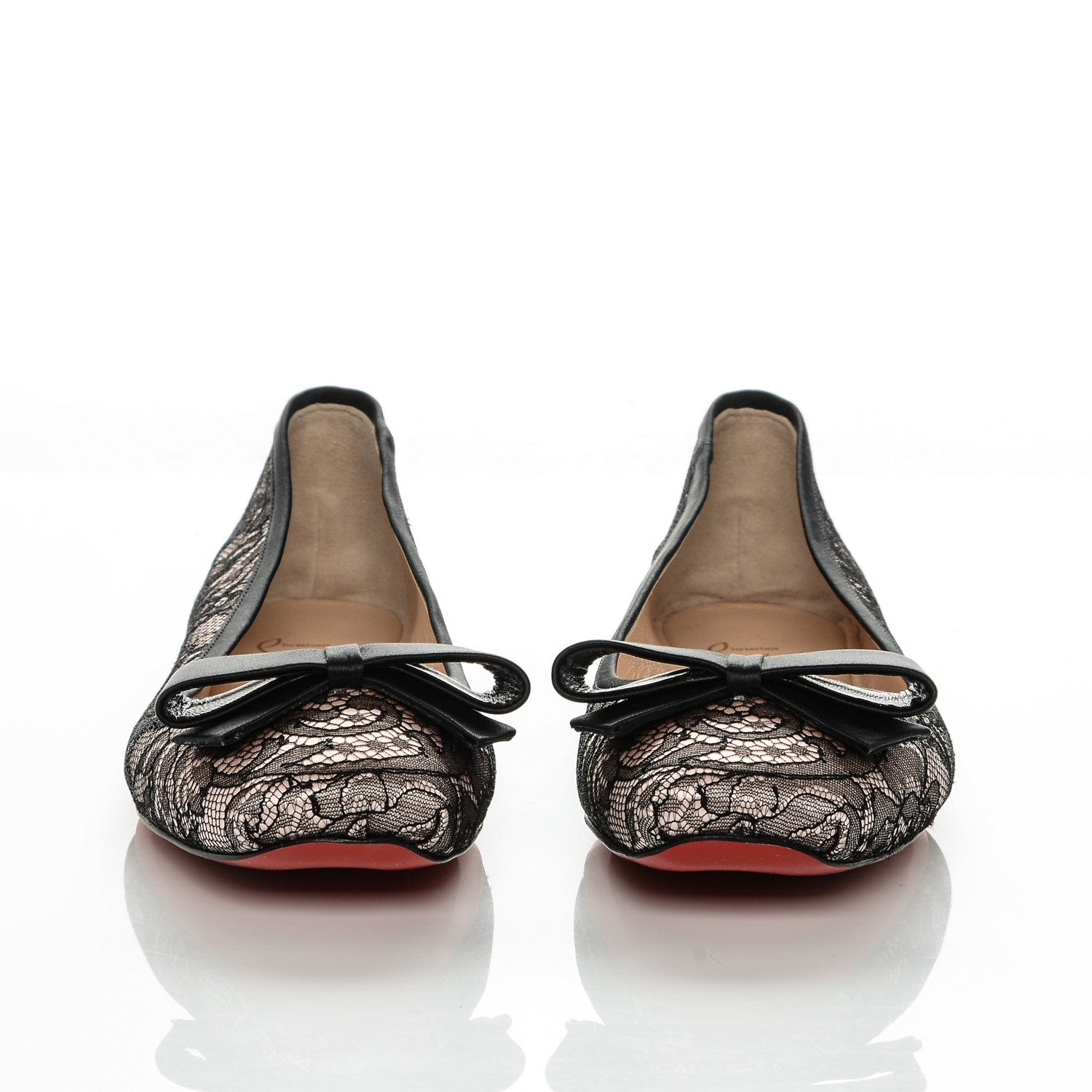 Christian Louboutin Satin Lace Boudoir Flats Chantilly 39.5 2 of 7