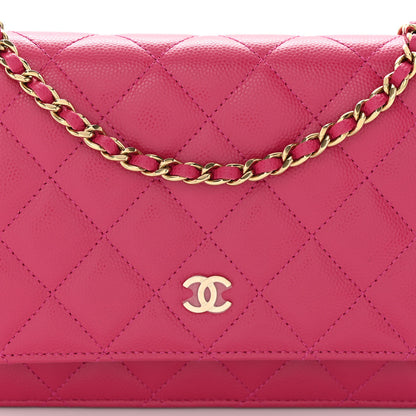 Chanel Caviar Quilted Wallet on Chain WOC Fuchsia 8 of 10