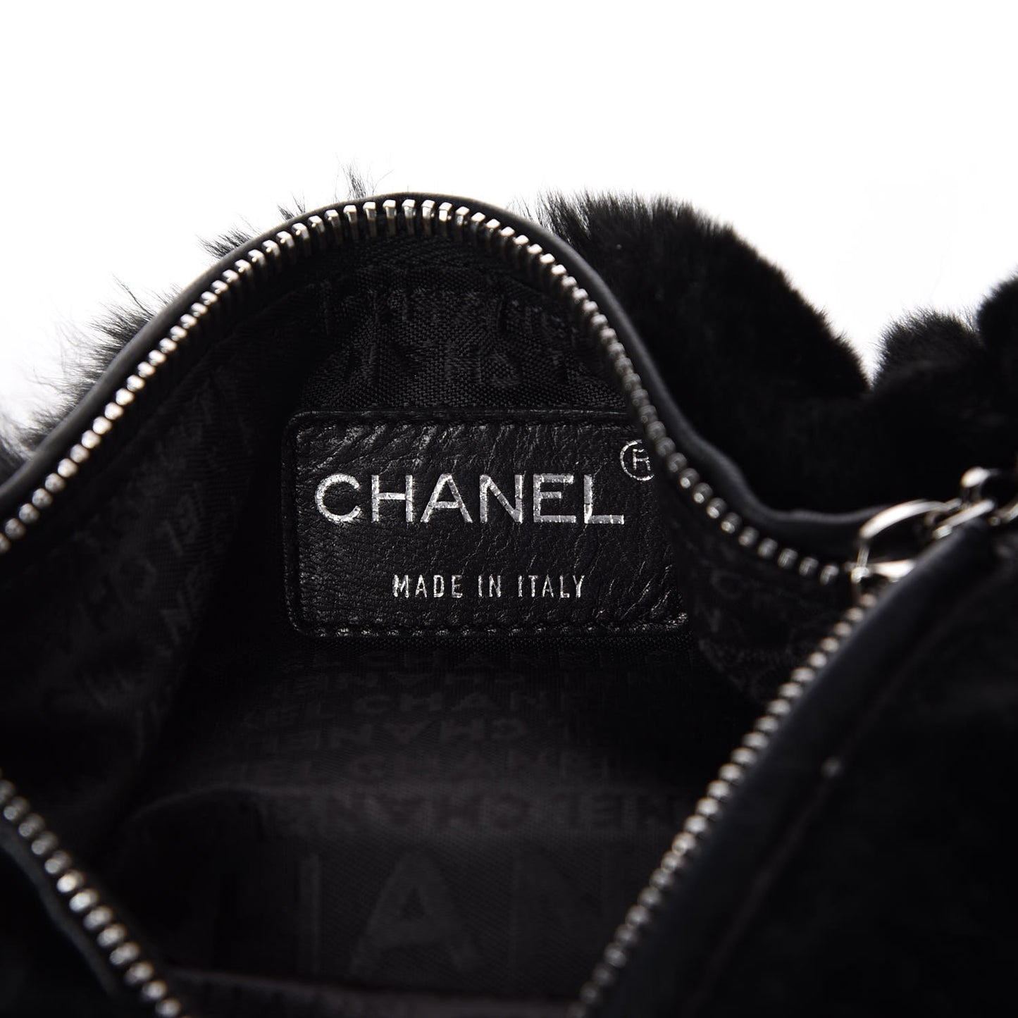 Lapin Rabbit Fur Shoulder Bag Black