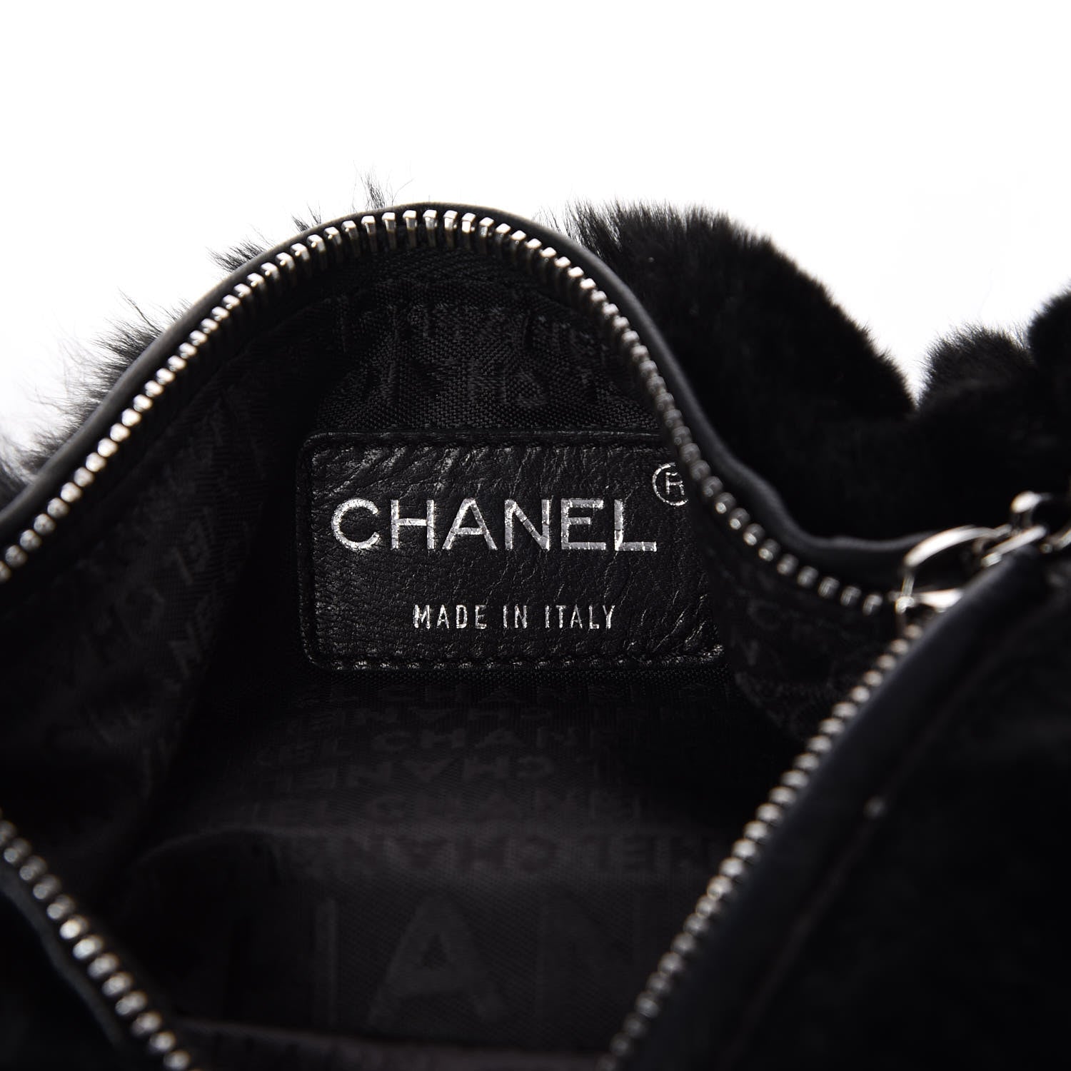 Chanel Lapin Rabbit Fur Shoulder Bag Black 7 of 8