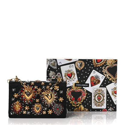 Dolce & Gabbana DDOLCE & GABBANA Brocade Crystal Embellished DG Girls Enchanted Sicily Shoulder Bag Black 9 of 9