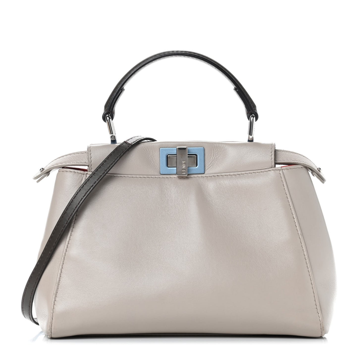 Nappa Colorblock Mini Peekaboo Iconic Satchel Grigio Polvere Carbone Bloody Mary