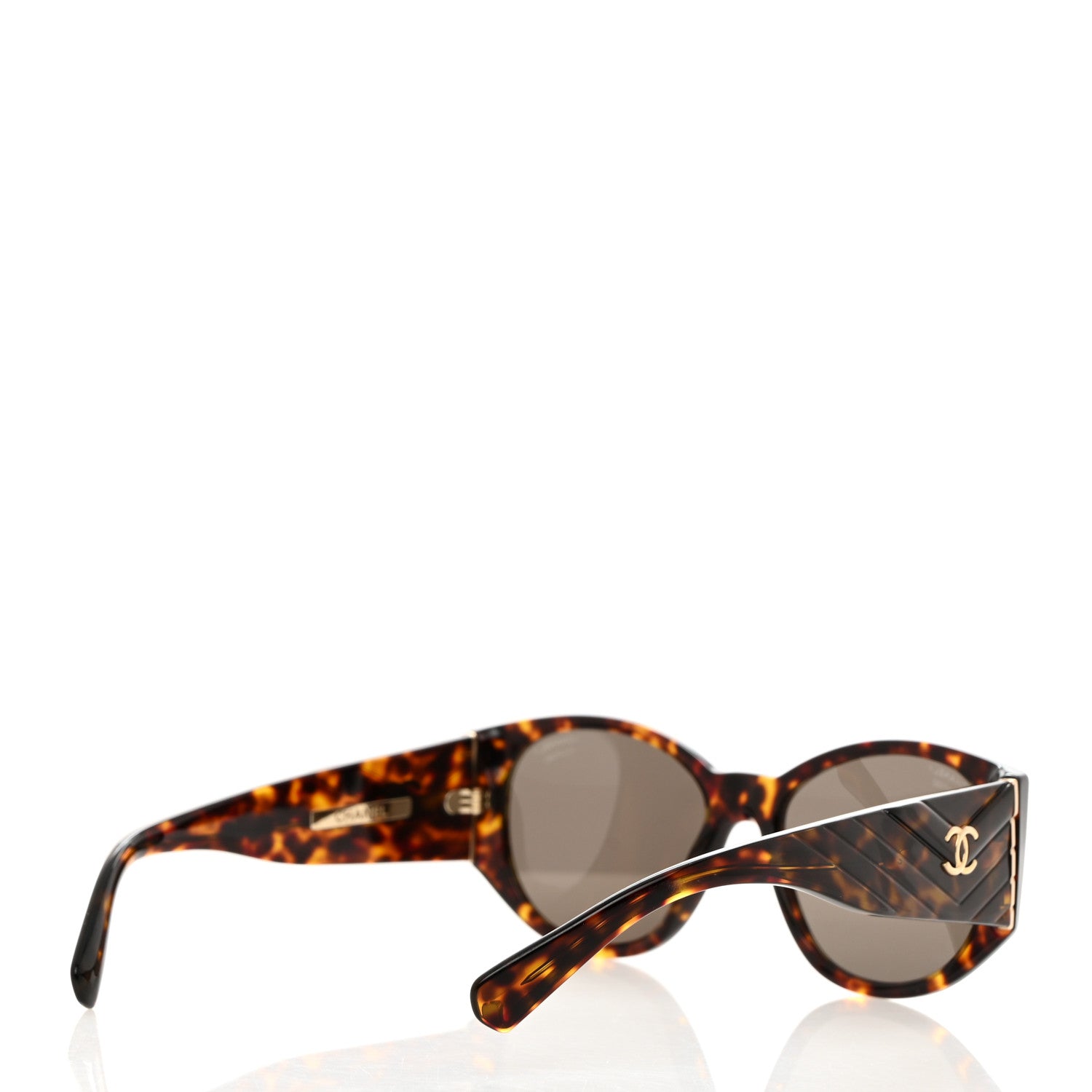 Chanel Acetate Polarized Oval Sunglasses 5411 Brown 4 of 8