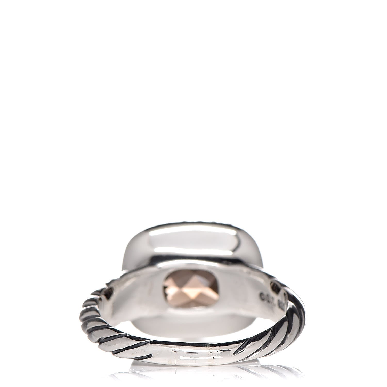 David Yurman Sterling Silver Diamond Smoky Quartz 10mm Noblesse Ring 52 6 4 of 5