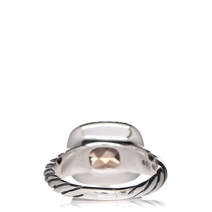 David Yurman Sterling Silver Diamond Smoky Quartz 10mm Noblesse Ring 52 6 4 of 5