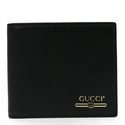 Gucci Plutone Calfskin Logo Bi-Fold Wallet Black 1 of 7