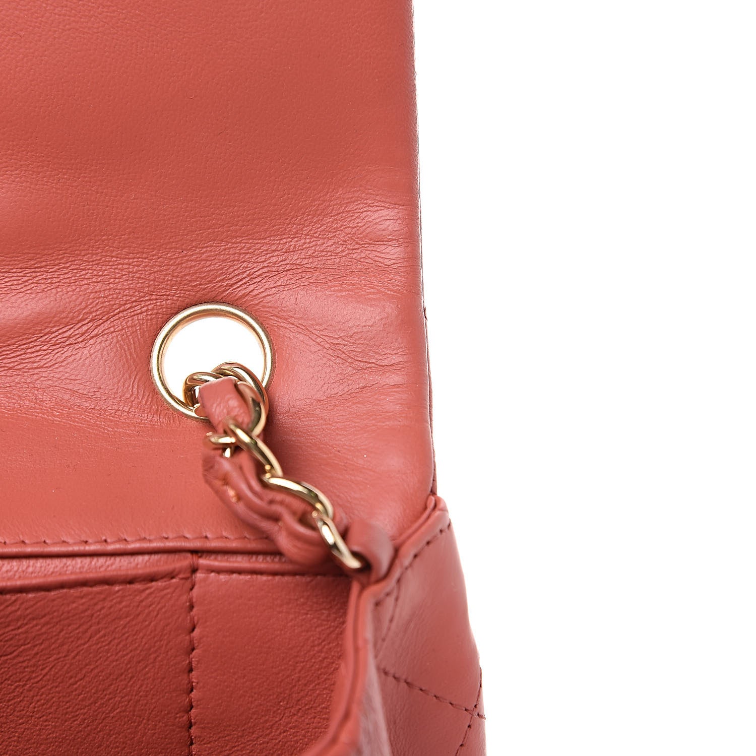 Chanel Lambskin Quilted East West Flap Coral 10 of 11