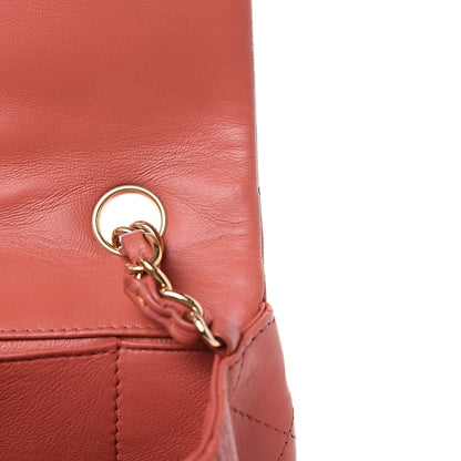 Chanel Lambskin Quilted East West Flap Coral 10 of 11
