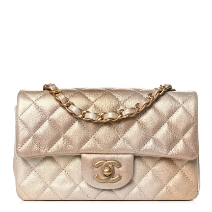 Chanel Metallic Goatskin Quilted Mini Rectangular Flap Gold 1 of 11