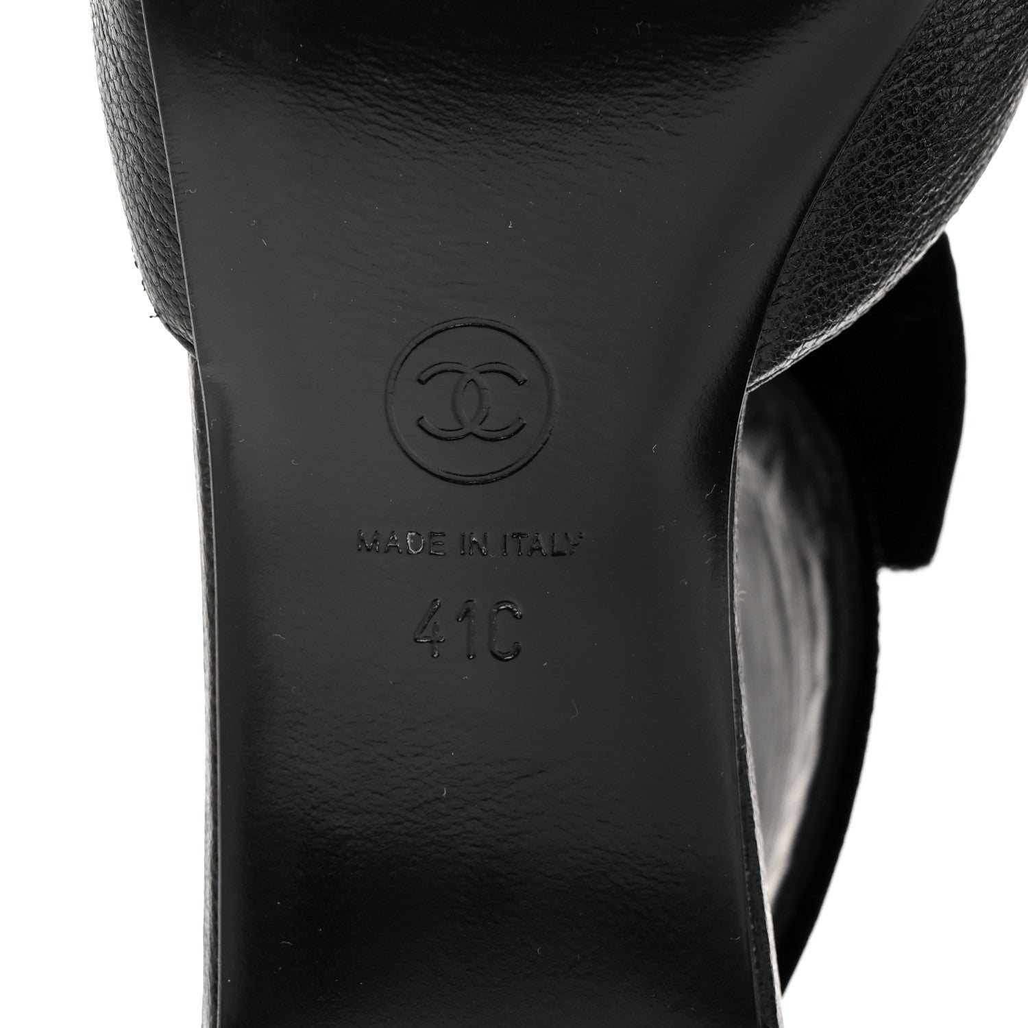 Chanel Goatskin Velvet Cap Toe CC Bow Cut Out Ankle Boots 41 Black 8 of 10