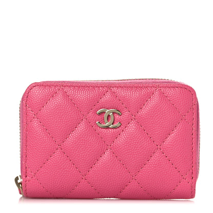 Chanel Caviar Quilted Zip Coin Purse Dark Pink 1 of 8