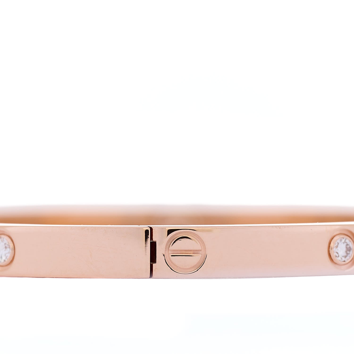 Cartier 18K Pink Gold 6 Diamond Small LOVE Bracelet 15 5 of 8