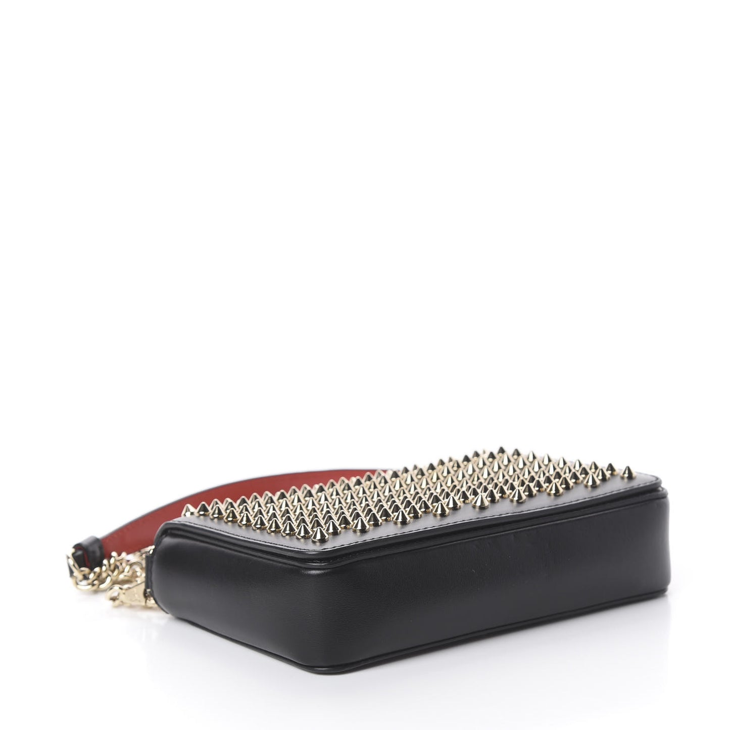 Calfskin Spiked Zoompouch Crossbody Black