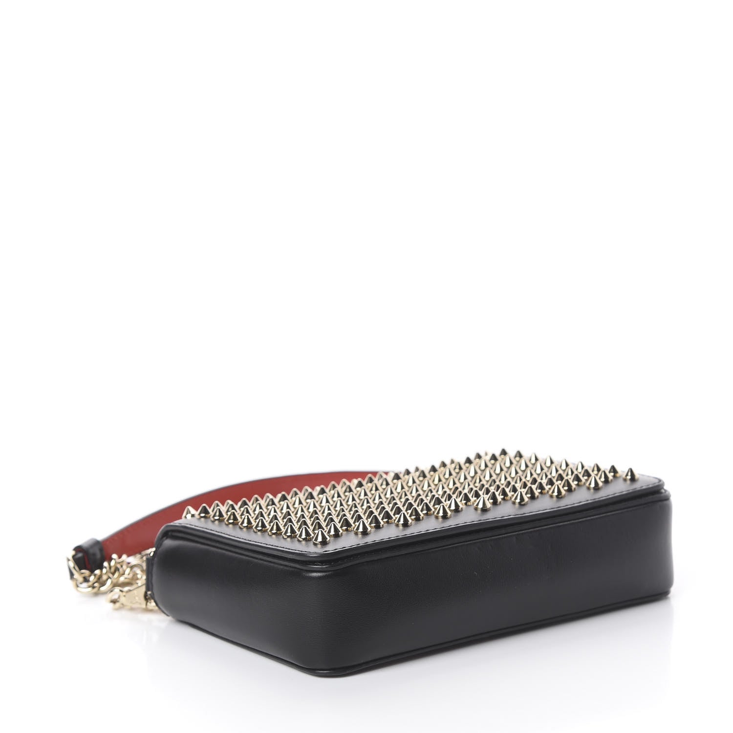 Christian Louboutin Calfskin Spiked Zoompouch Crossbody Black 3 of 12