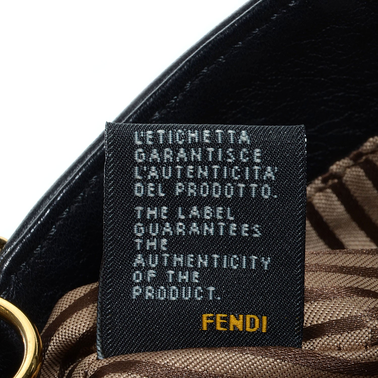 Fendi Vitello Flamingo Fendista Pouchette Crossbody Black 7 of 8