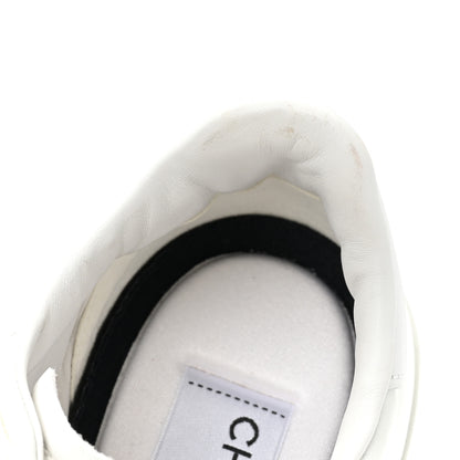 Chanel Shiny Calfskin Suede Quilted CC Logo Sneakers 39 White 11 of 13