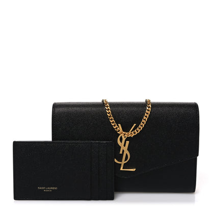 Saint Laurent Grain De Poudre Uptown Chain Wallet Black 3 of 10