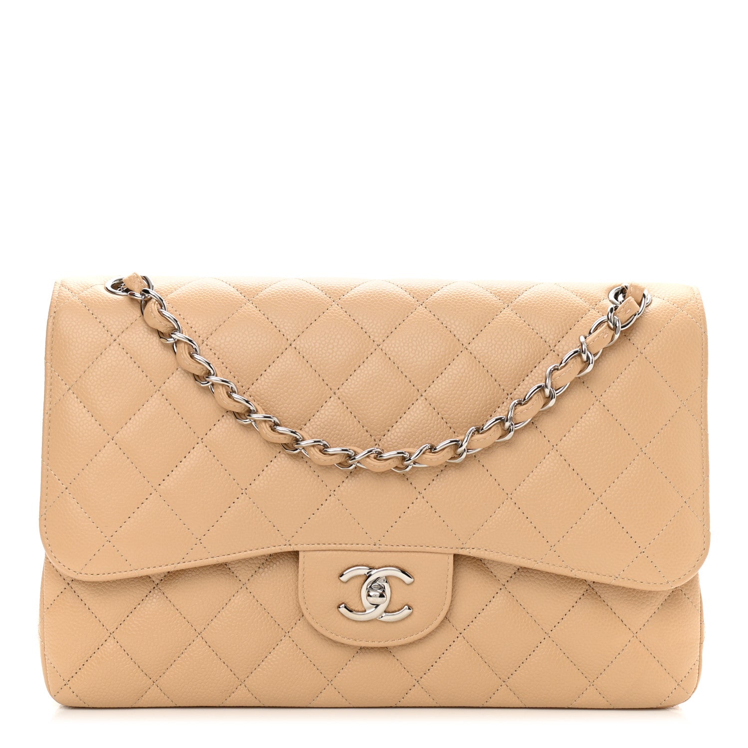 Chanel Caviar Quilted Jumbo Double Flap Beige Clair 1 of 10