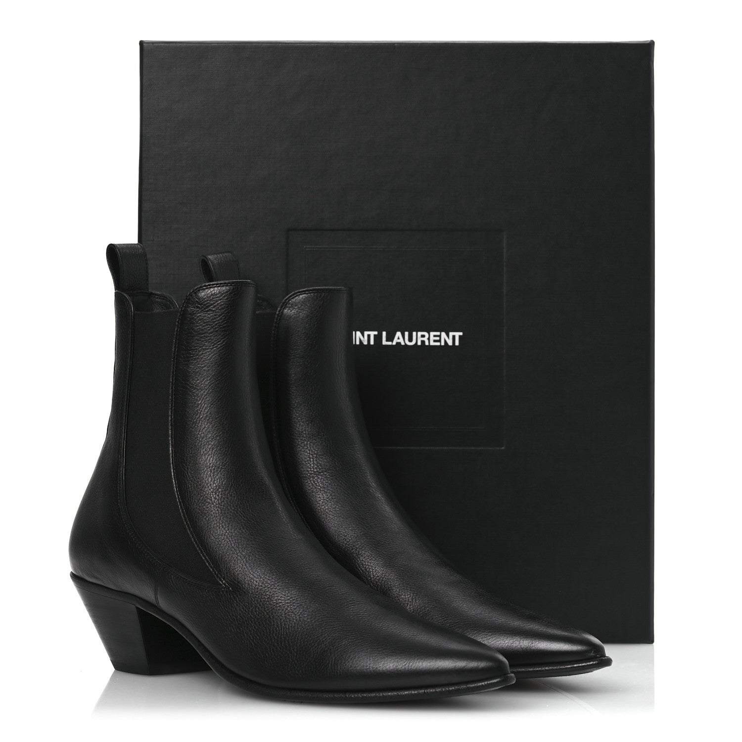 Saint Laurent Calfskin Mens Banana 50 Boots 41.5 Black 10 of 10