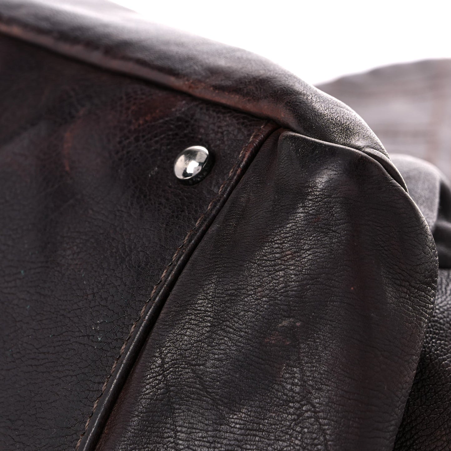 Calfskin Diamond Stitch Accordion Flap Brown