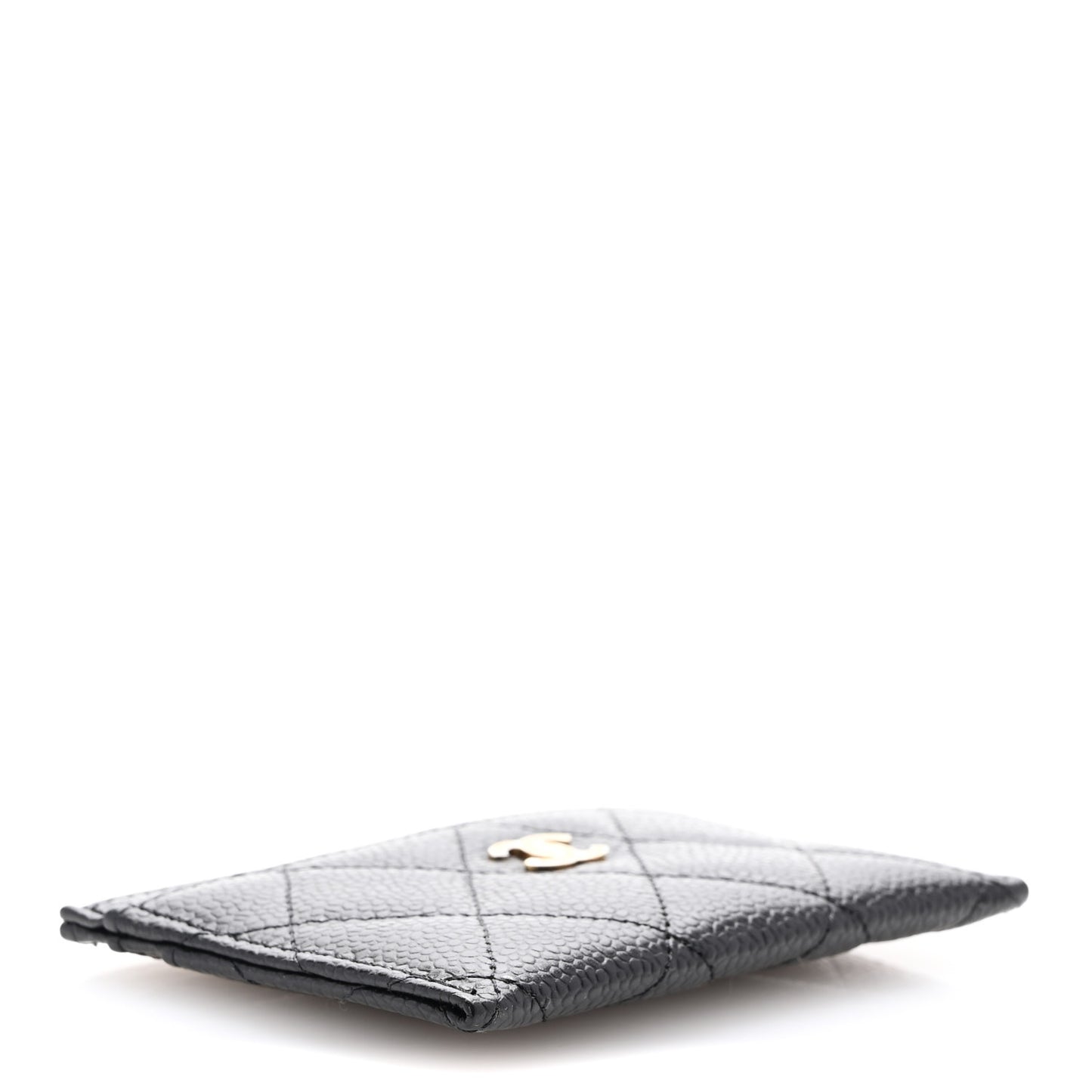 Caviar Quilted Card Holder Black