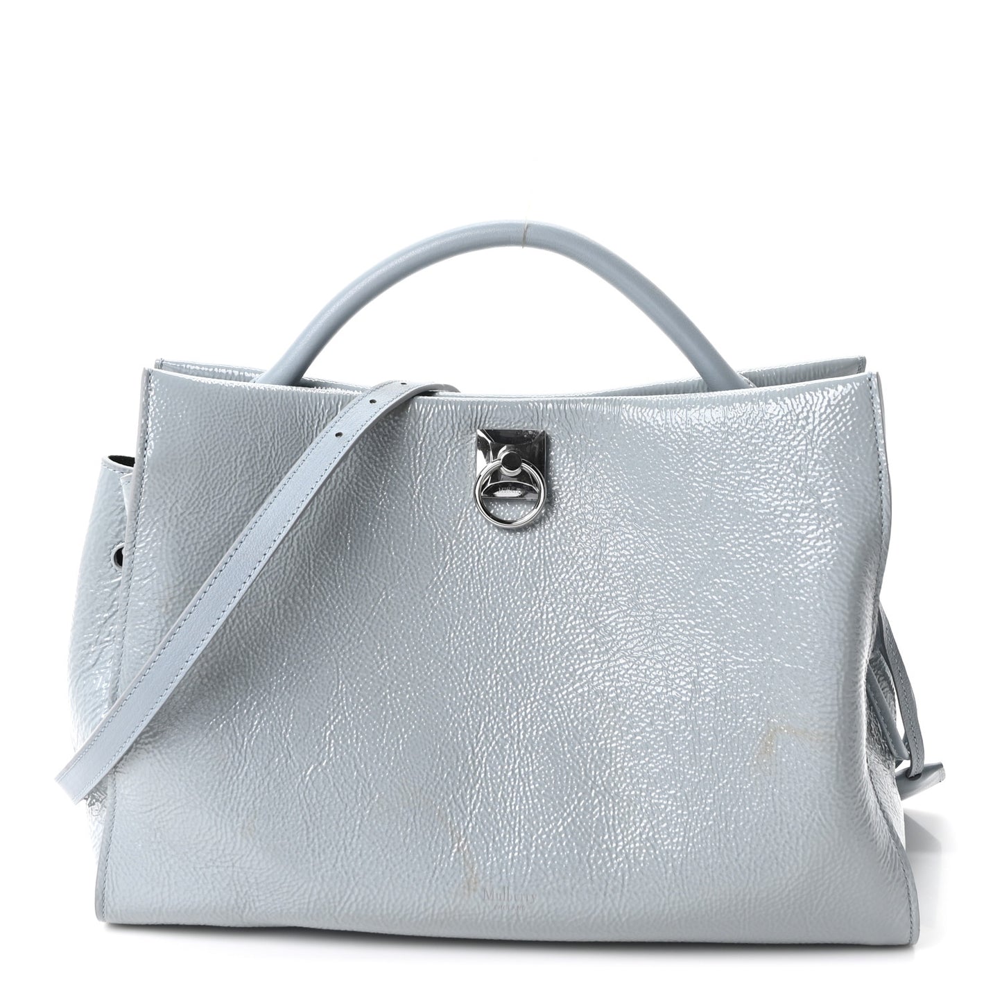 Spongy Patent Calfskin Iris Tote Cloud