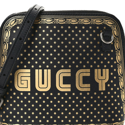 Gucci X SEGA Calfskin GUCCY Stars Mini Dome Shoulder Bag Black Gold 8 of 12