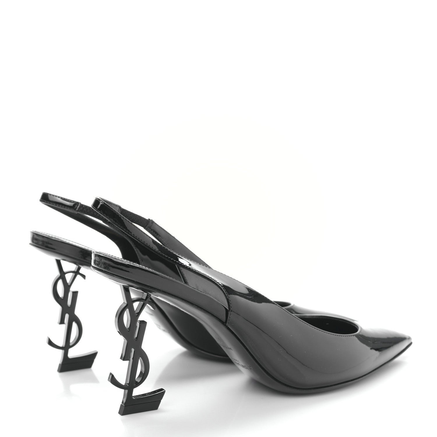 Saint Laurent Patent Opyum Slingback 3.3 Pumps 37 Black 4 of 8