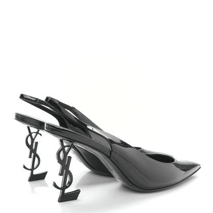 Saint Laurent Patent Opyum Slingback 3.3 Pumps 37 Black 4 of 8