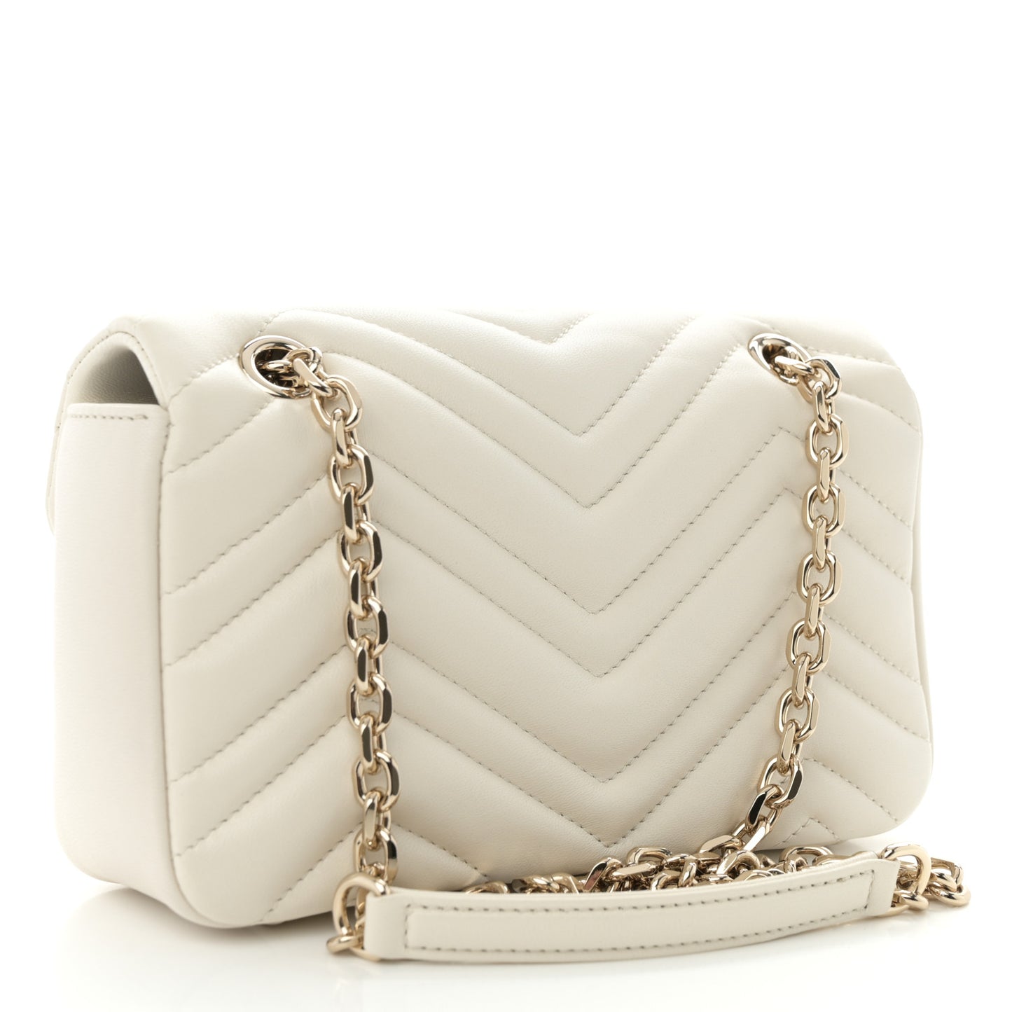 Lambskin Matelasse Small GG Marmont Shoulder Bag White
