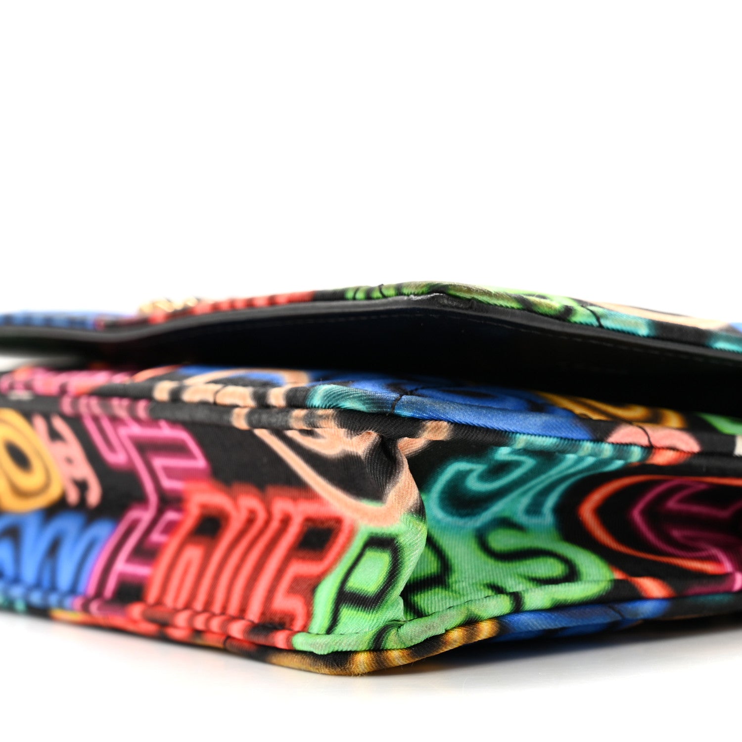 Chanel Fabric Printed Chanel 19 Wallet On Chain WOC Black Multicolor 11 of 15