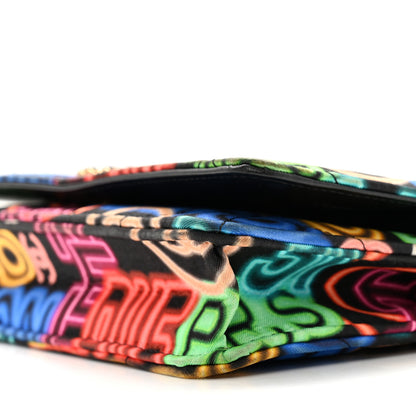 Chanel Fabric Printed Chanel 19 Wallet On Chain WOC Black Multicolor 11 of 15