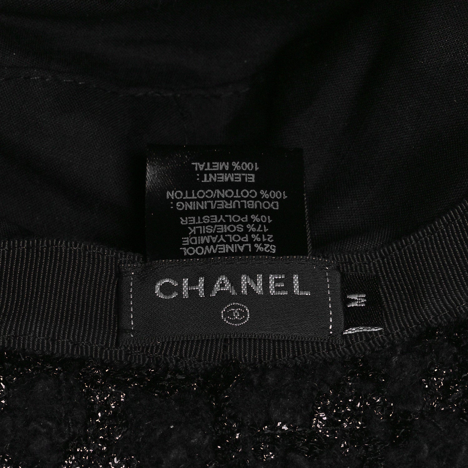 Chanel Tweed Bucket Hat M Black 6 of 7