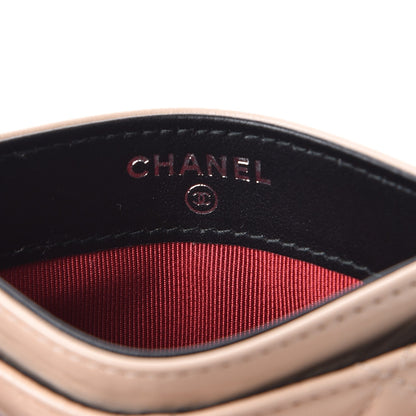 Chanel Aged Calfskin Quilted Gabrielle Card Holder Wallet Beige Black 6 of 9