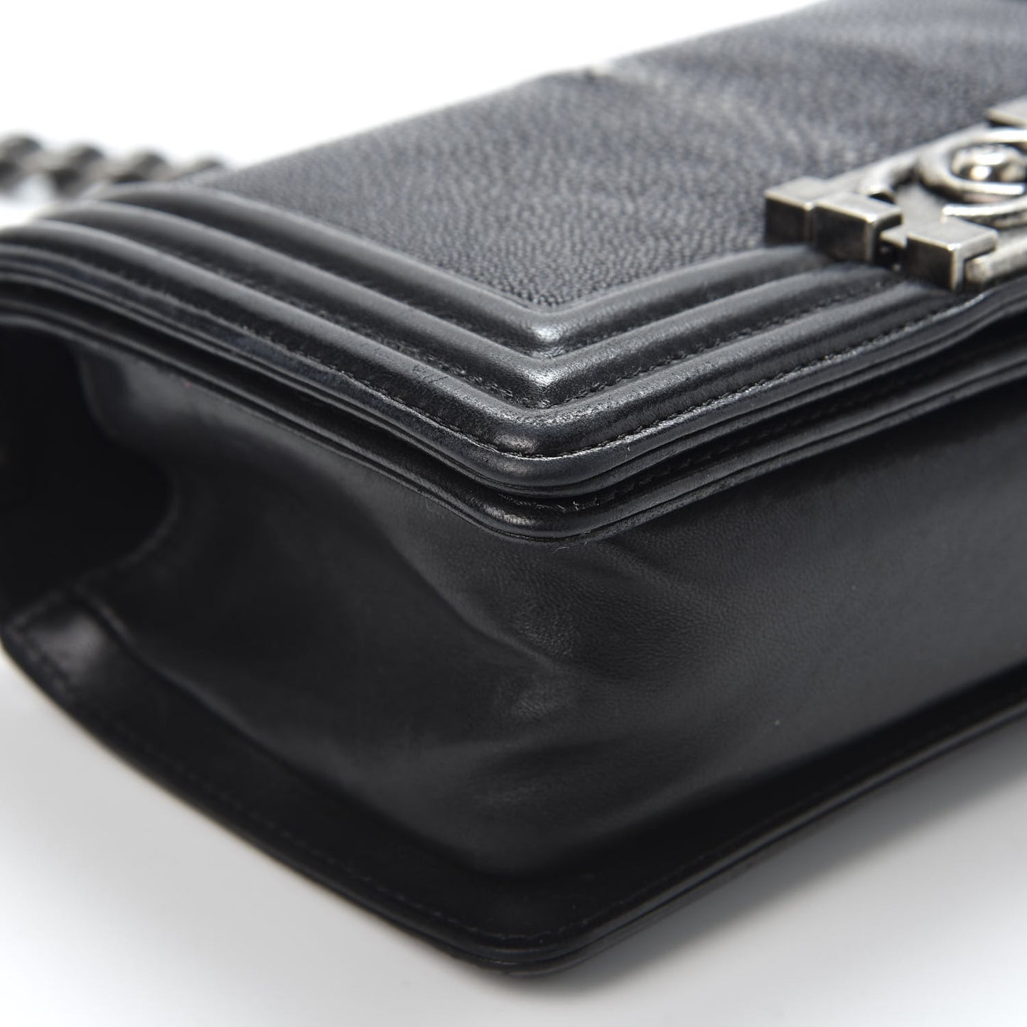 Galuchat Stingray Small Boy Flap Black