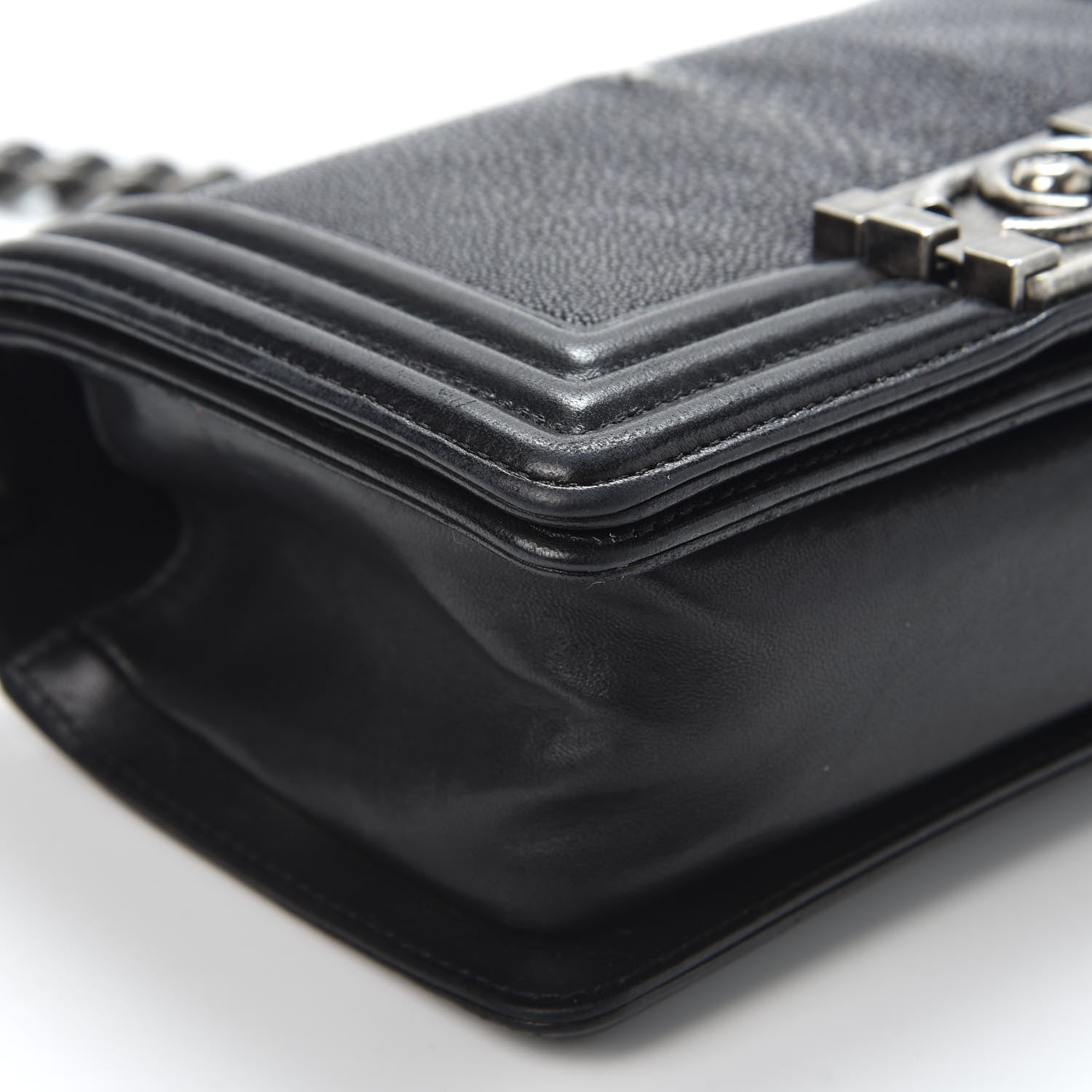 Chanel Galuchat Stingray Small Boy Flap Black 5 of 10