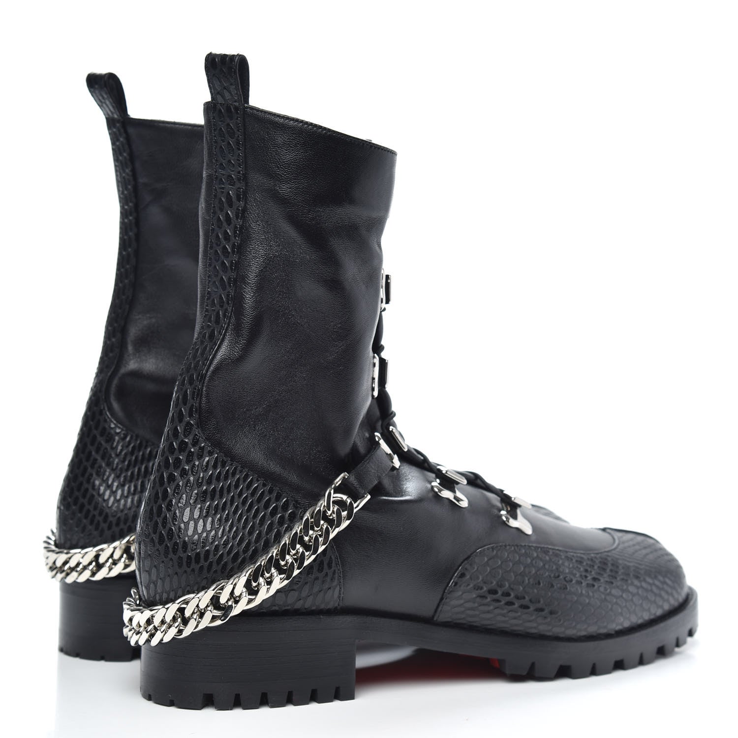 Christian Louboutin Calfskin Horse Guarda Flat Boot 40 Black 4 of 7