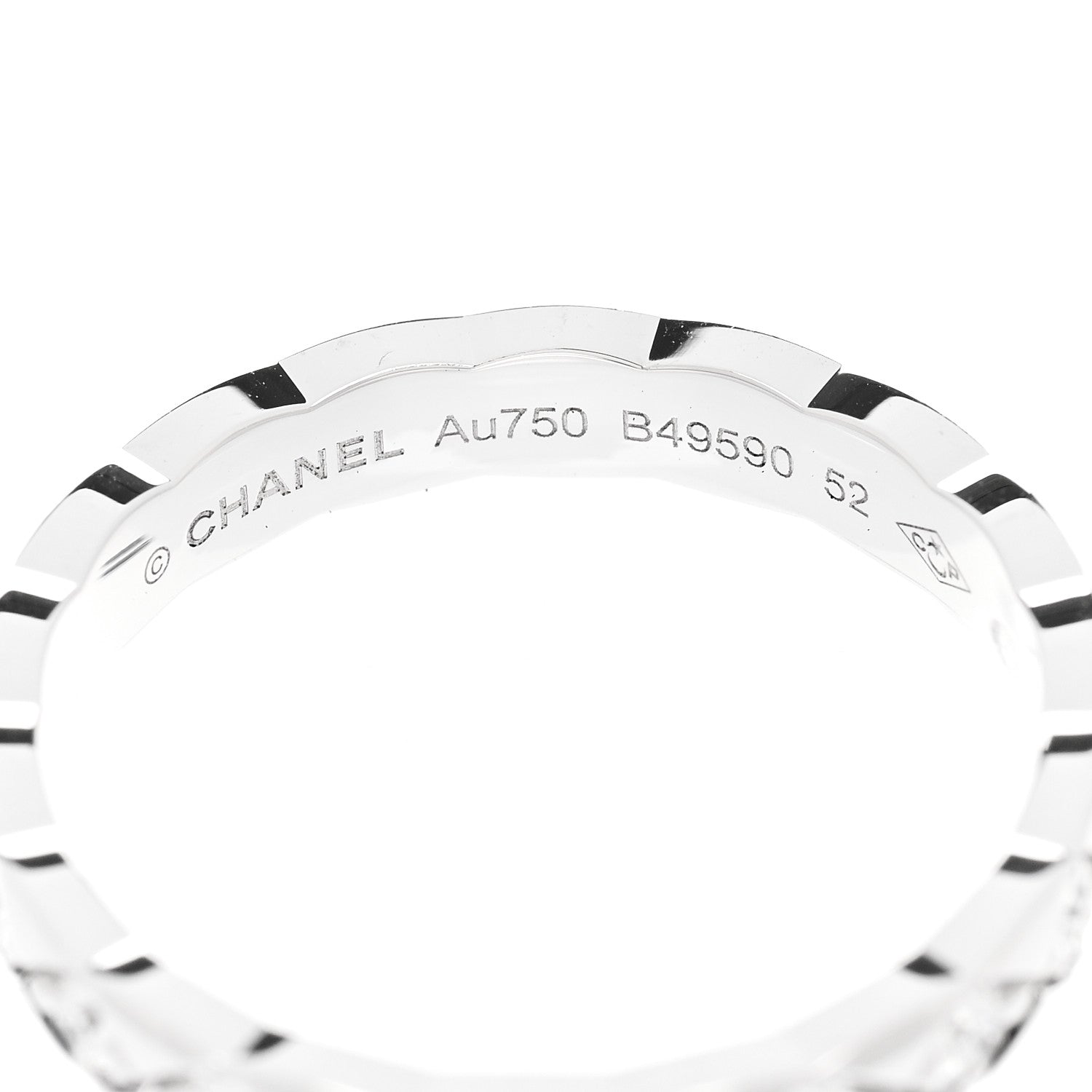Chanel 18K White Gold Diamond Mini Coco Crush Ring 52 6 4 of 5