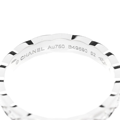 Chanel 18K White Gold Diamond Mini Coco Crush Ring 52 6 4 of 5