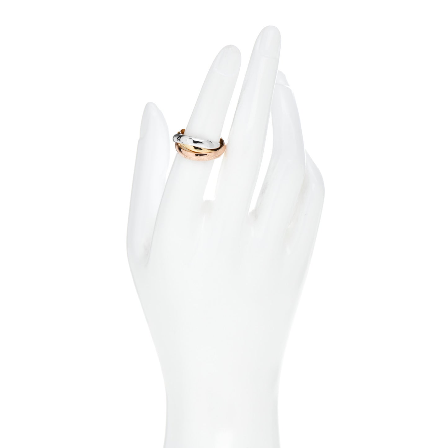 18K Pink Yellow White Gold Classic Les Must De Cartier Trinity Ring 52 6