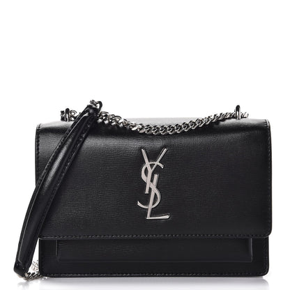 Saint Laurent Calfskin Monogram Sunset Chain Wallet Black 1 of 9