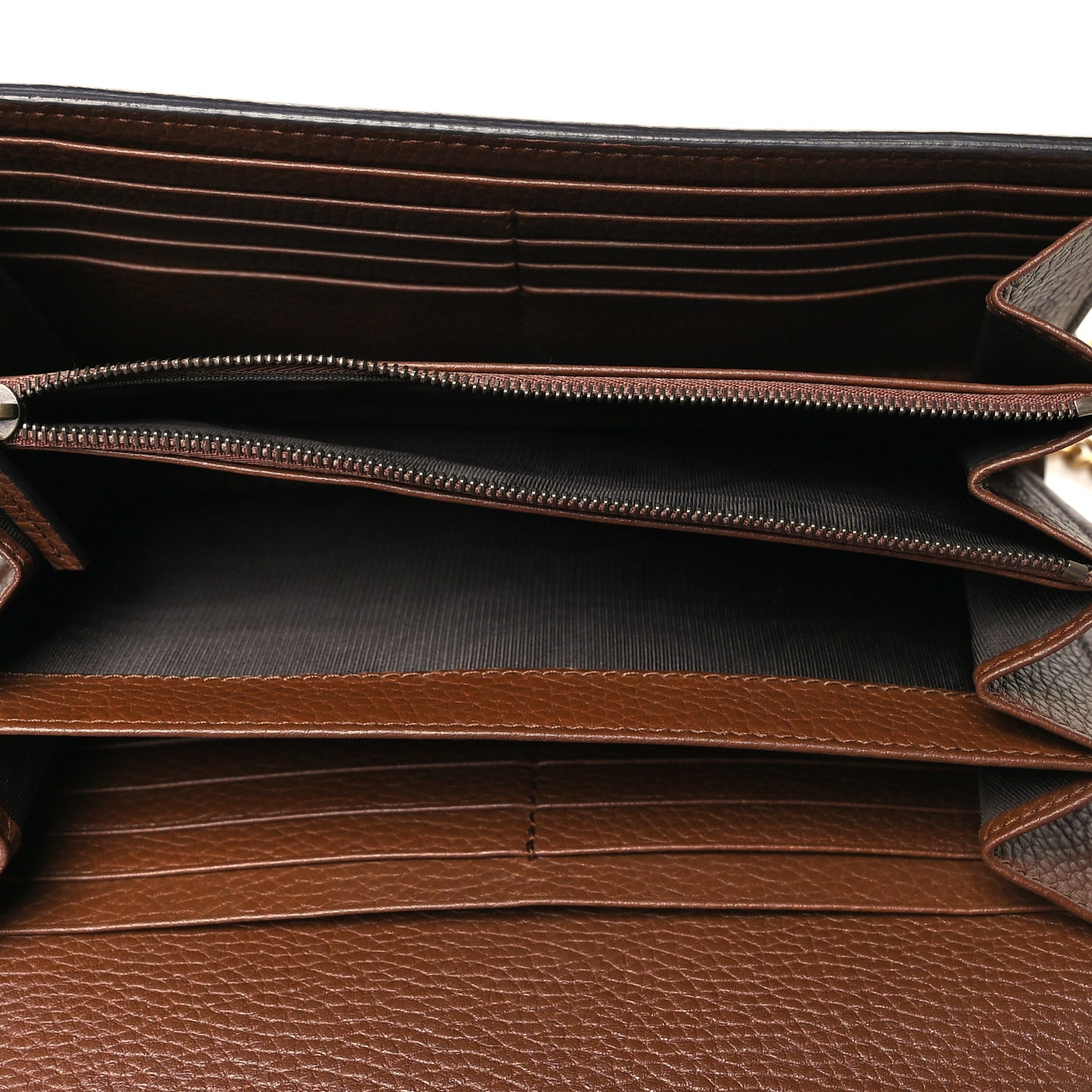Cellarius Calfskin GG Marmont Chain Wallet Nut Brown