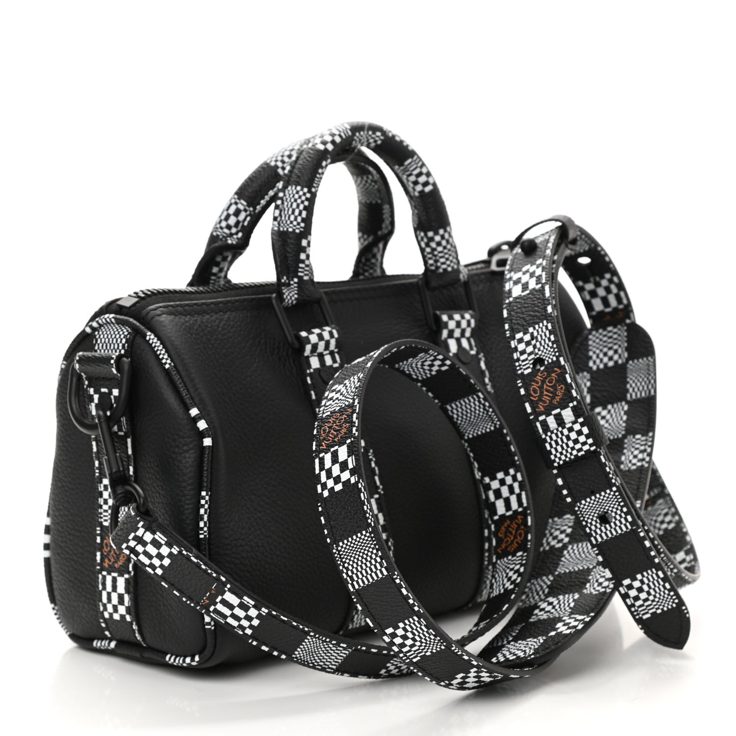Calfskin Damier Distorted Keepall XS Black