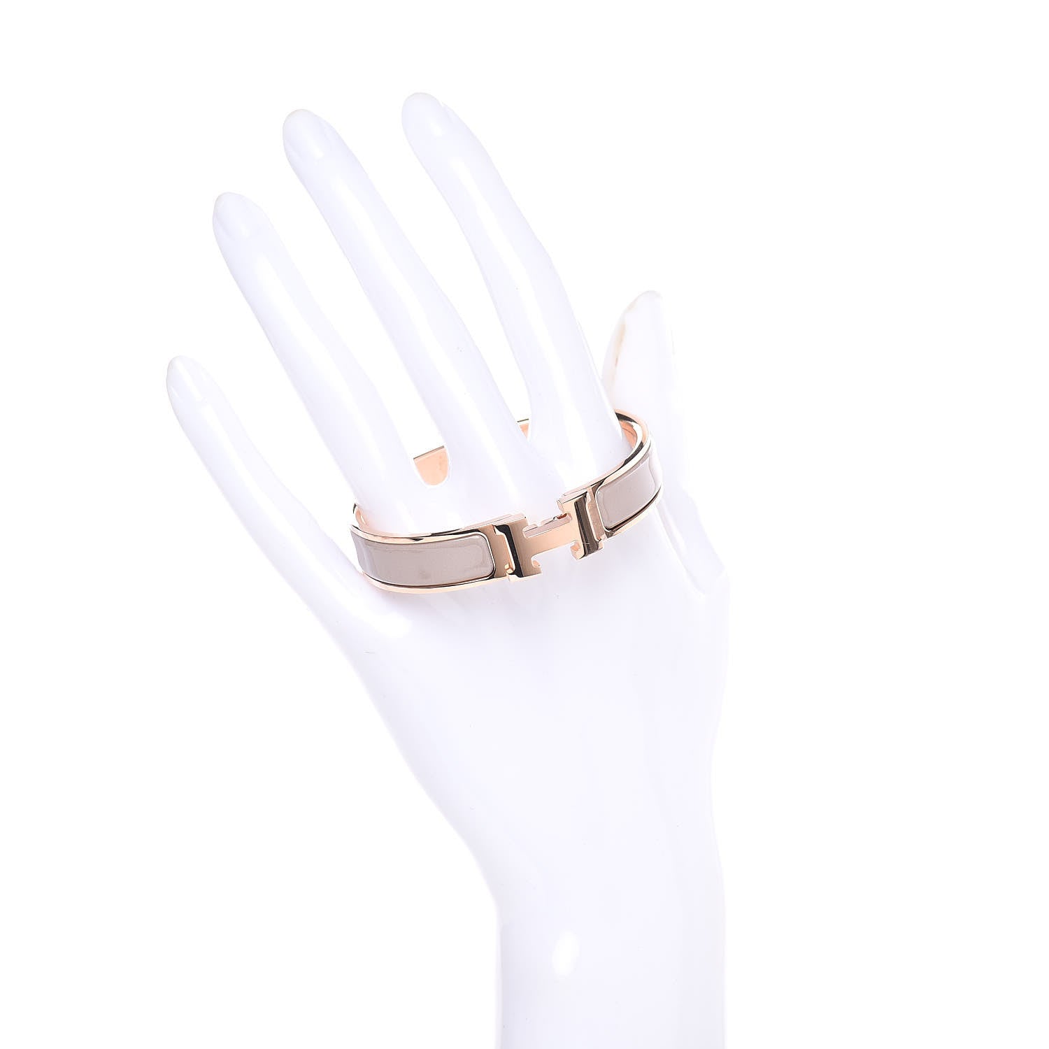 Hermes Enamel Narrow Clic Clac H Bracelet PM Marron Glace 2 of 6