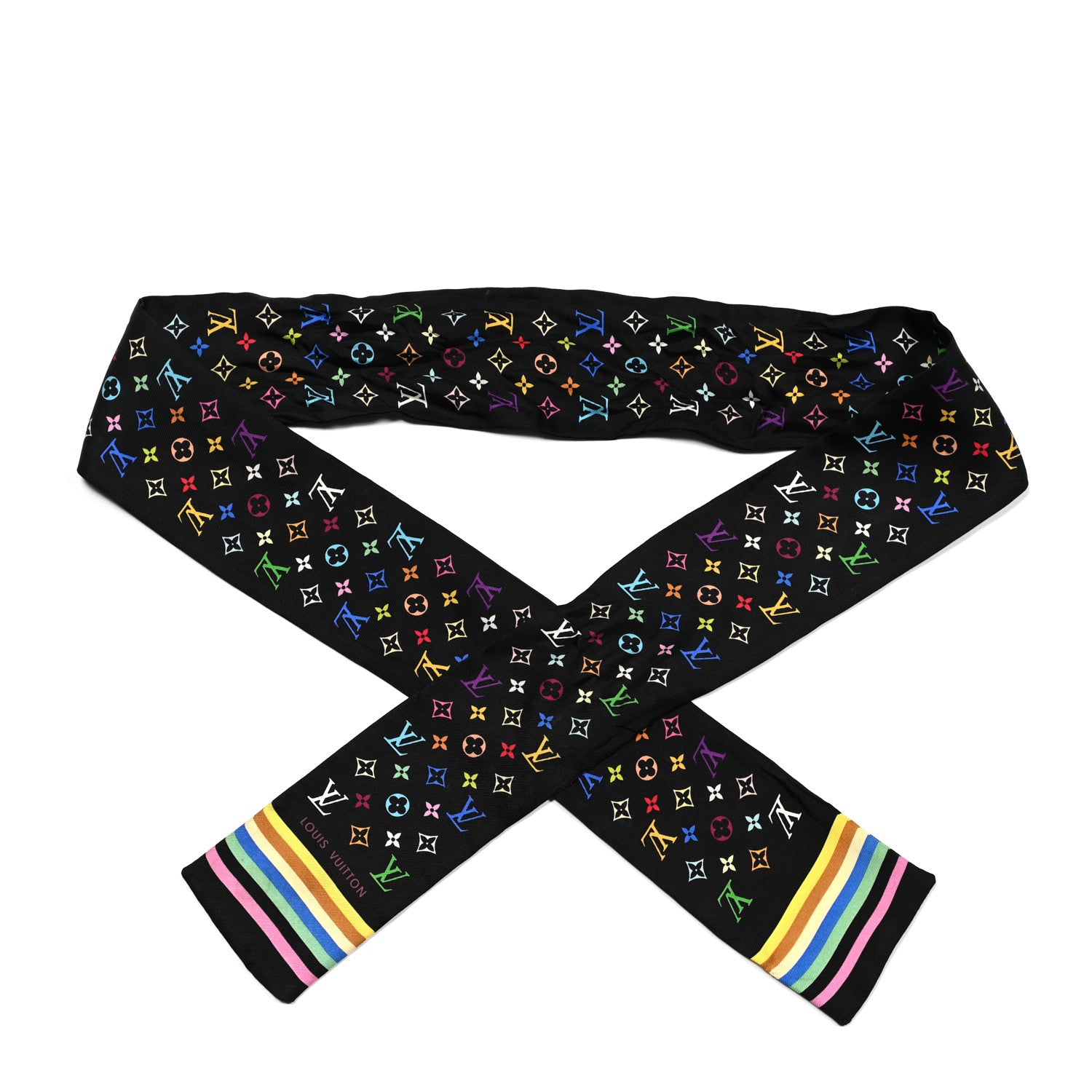 Louis Vuitton Silk Monogram Multicolor Bandeau Black 1 of 3