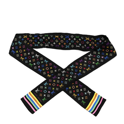 Louis Vuitton Silk Monogram Multicolor Bandeau Black 1 of 3